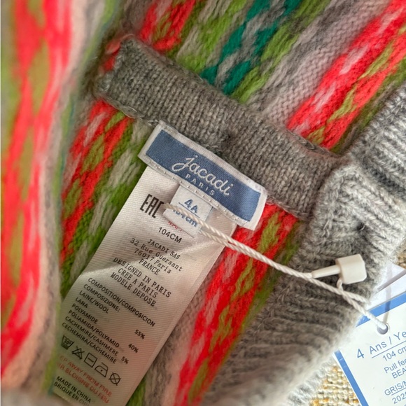 NWT✨Jacadi Paris - Kids’ Fair Isle Sweater (4 y/o) 🎁Giftable condition - Picture 4 of 6